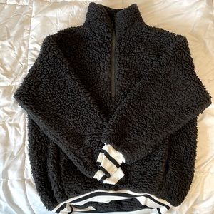 Express black Sherpa quarter zip